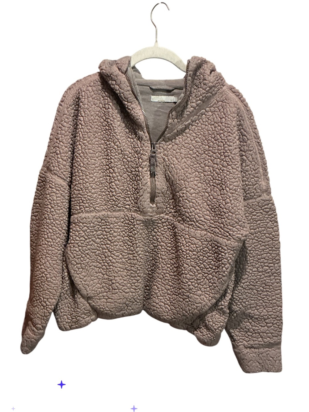 Prana 1/2 Zipper Soft Plush Pullover w/ Hoodie